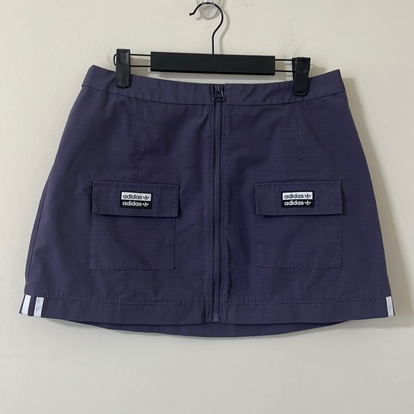 Adidas Originals Reveal Your Voice Ripstop Zip-Front Mini Skirt Purple Size M - Picture 3 of 10